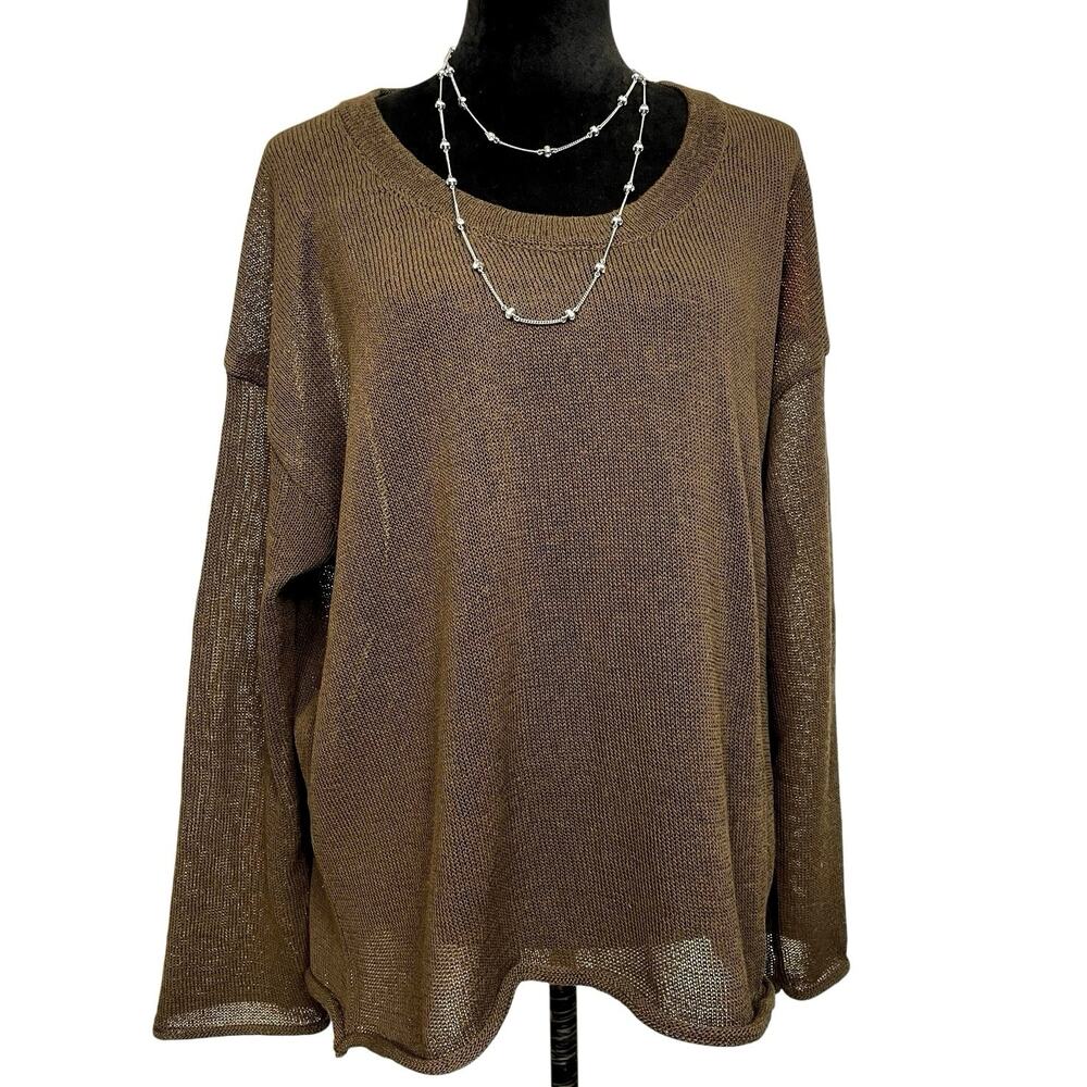 NWT - Zara Rustic Knit Brown Over Sized Sweater